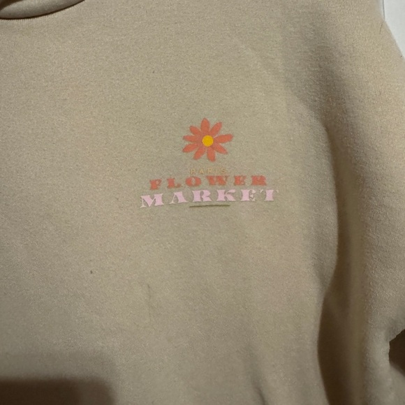 SHEIN Cream Hoodie with Flower Market Design | Size Large - Picture 2 of 5